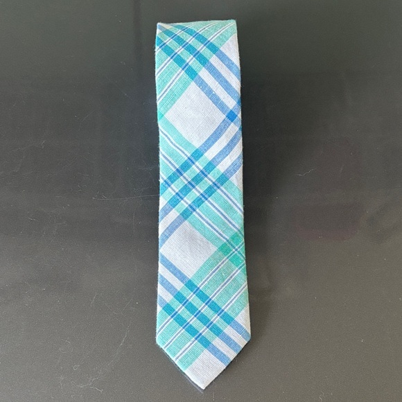 Express Blue and Green Plaid Tie - Picture 1 of 4